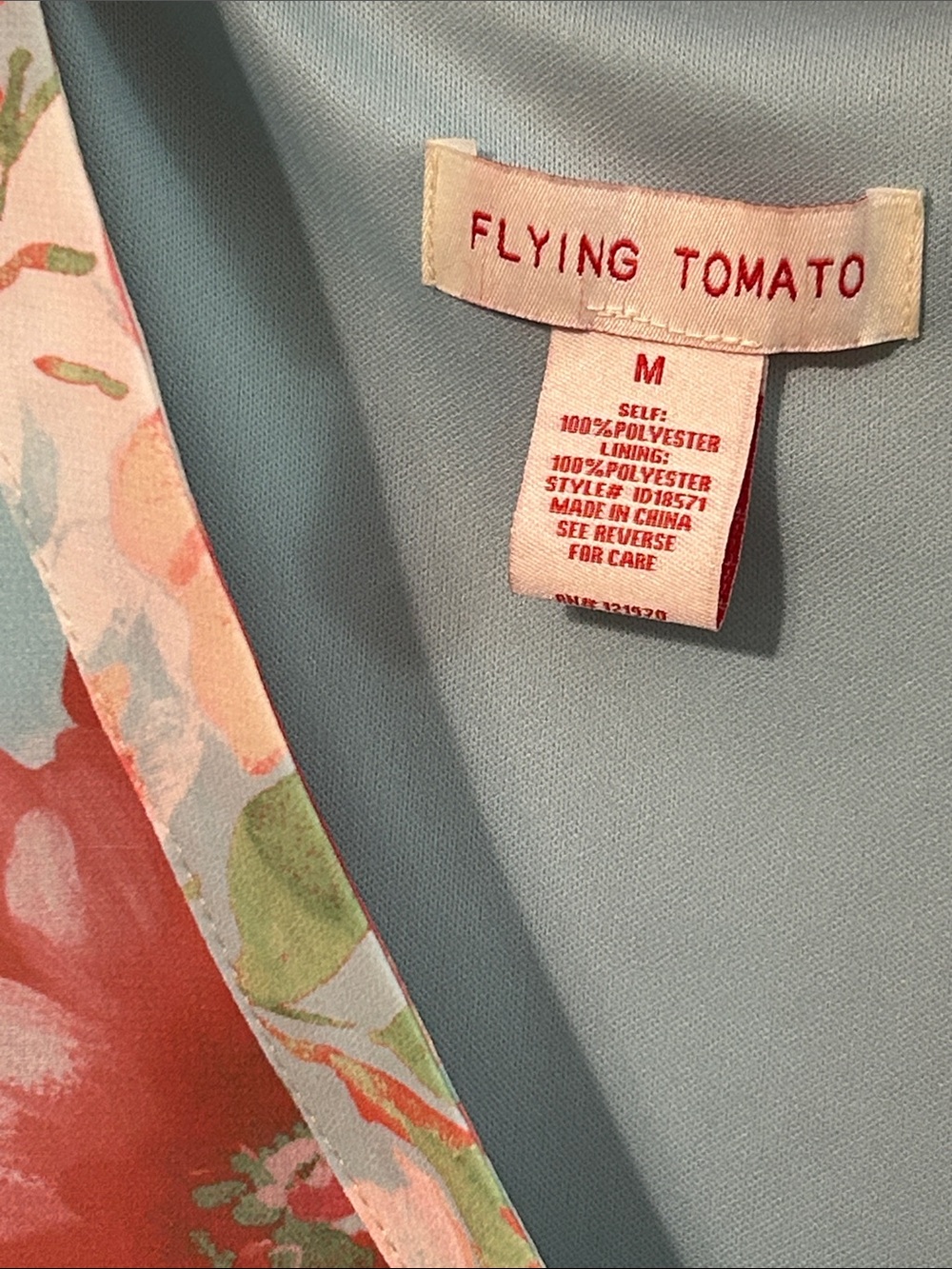 Flying tomato Floral Wrap Dress in Aqua and Pinks size medium - Picture 2 of 7